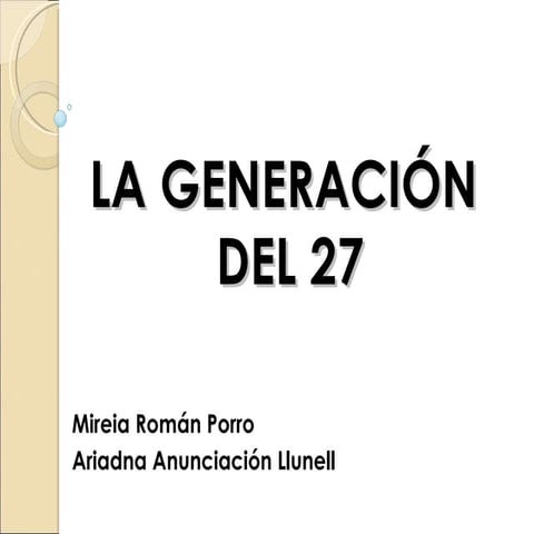 La generación del 27