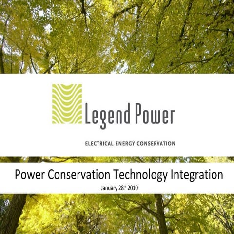 Power Conservation Technology Integration Webinar