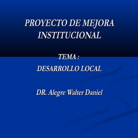 Curso de desarrollo local - ISCMLL - Ctes.