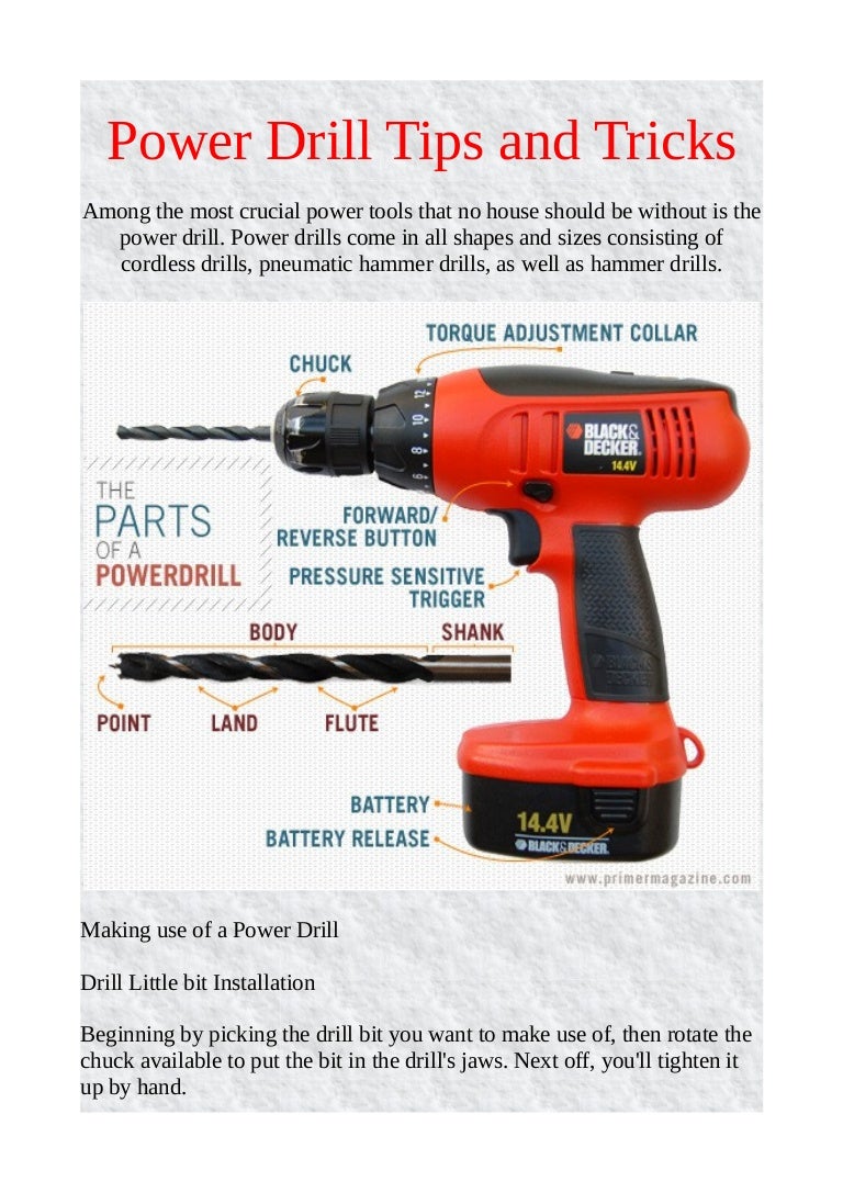 Power drill tips and tricks
