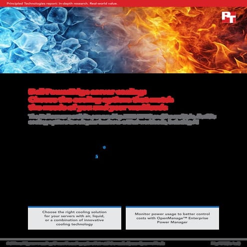 Dell PowerEdge server cooling: Choose the cooling options that match the need...