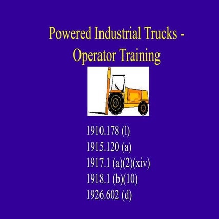 Powered industrial trucks osha std