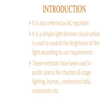 LIght Dimmer Circuit Using DIAC And TRIAC | PPTX