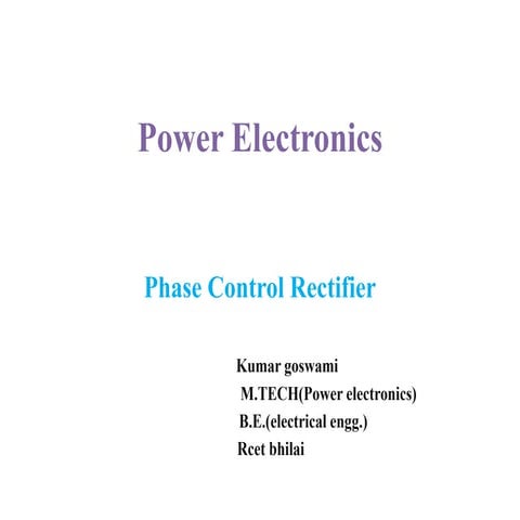 Power electronics phase control rectifier