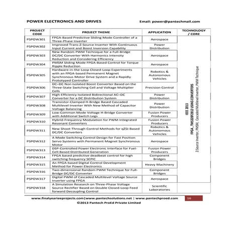 Final Year IEEE Projects On Electrical (EEE, E&I) 2013-14 Titles for ...