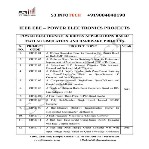 Power electronics ieee 2015 2016 projects list-vel