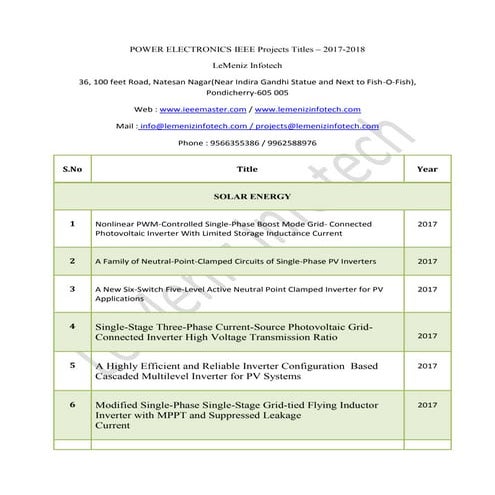 Power electronics ieee projects 2017-2018 | Power electronics ieee ...