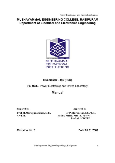 Power Electronics Lab Manual ME PED