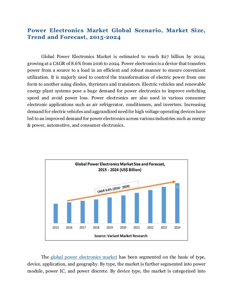 Power Electronics Market Global Scenario, Market Size, Trend and Fore…