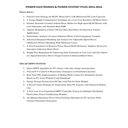 Power electronics titles 2015 2016