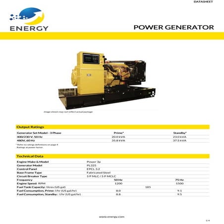 Power Energy Datasheet Template