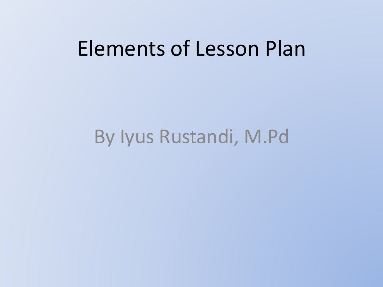 Power Point Element Of Lesson Plan