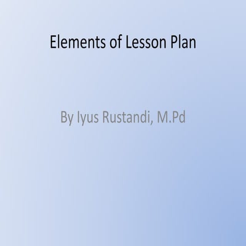Power point element of lesson plan