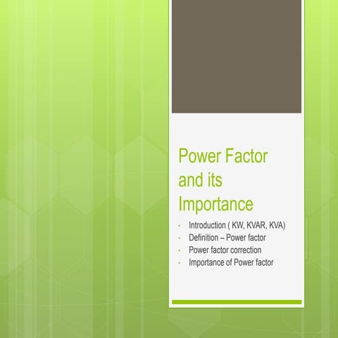 Power factor and its importance