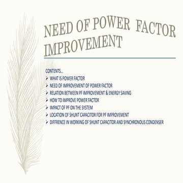 Power factor improvement