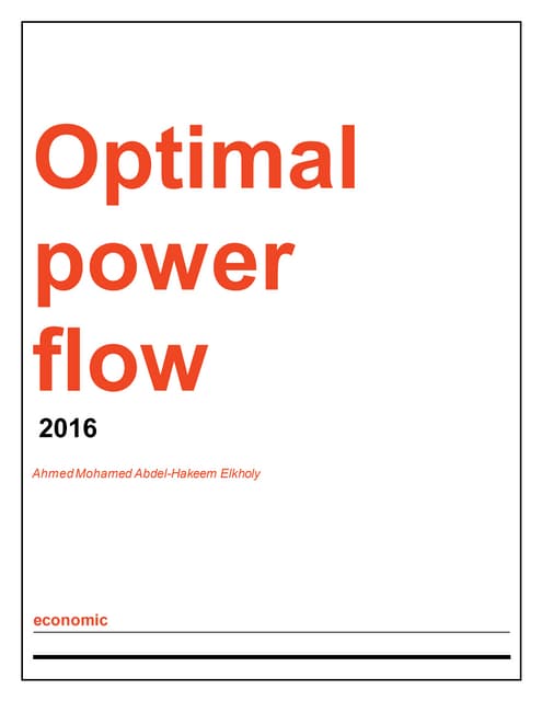power flow and optimal power flow | PPT
