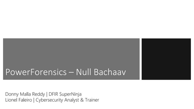 Power forensics