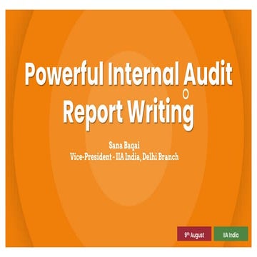 Powerful Audit Report Writing