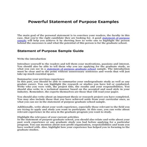 Statement of Purpose Sample: Your Complete Guide to an Awesome SOP
