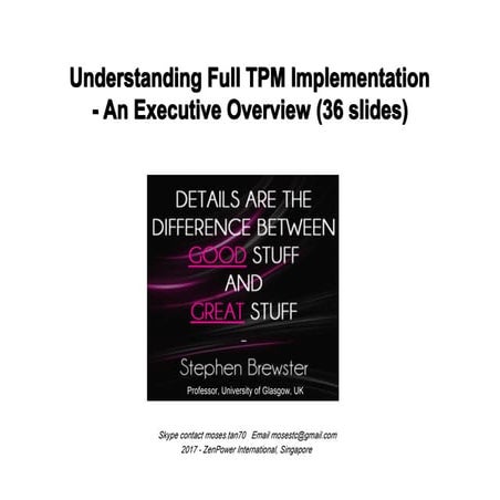 Powerful TPM-OEE  implementation details 