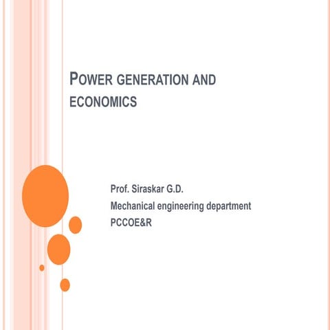 Power generation and economics