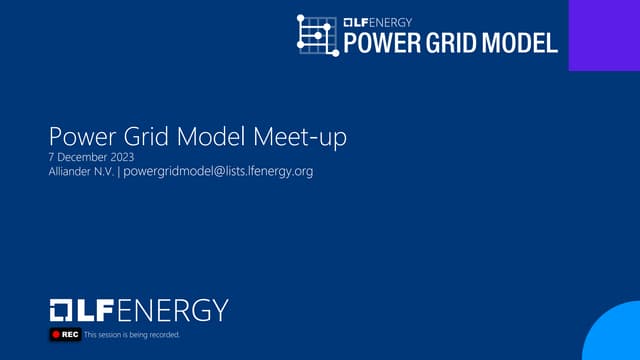 4th Power Grid Model Meet-up main slides