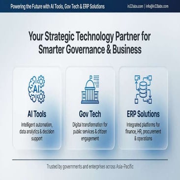Powering the Future with AI Tools, Gov Tech & ERP Solutions | PDF