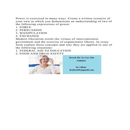 Power is exercised in many ways. Create a written scenario of your.docx