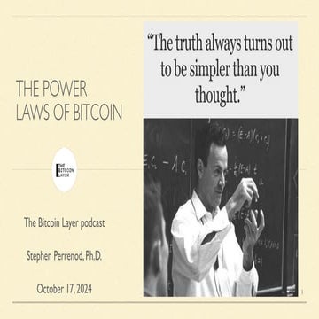 Power Laws of Bitcoin: Podcast on 17 Oct 2024 for The Bitcoin Layer (Nik Bhatia moderator)