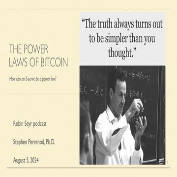 Power Laws of Bitcoin, Seyr podcast August 2024