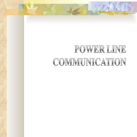 Power line communication