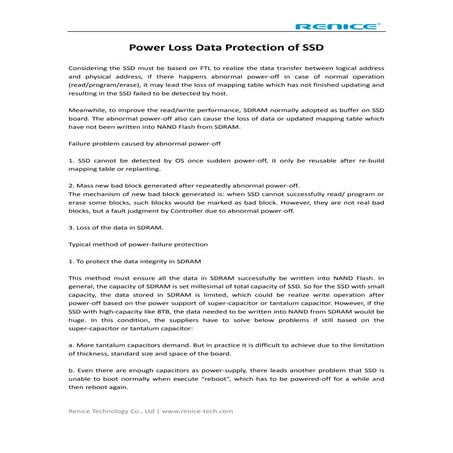Power Loss Data Protection of SSD | PDF