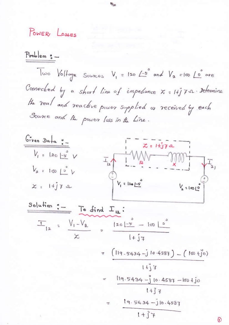 Power Systems Engineering Power losses in Transmission Lines (solut…
