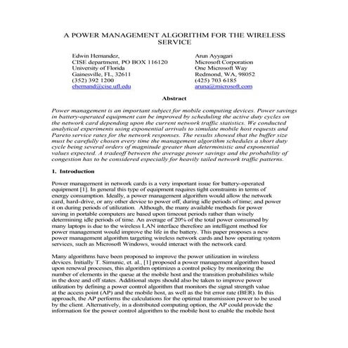 Power management windows