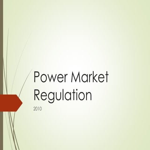 Power Market regulation