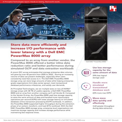 Store data more efficiently and increase I/O performance with lower latency w...