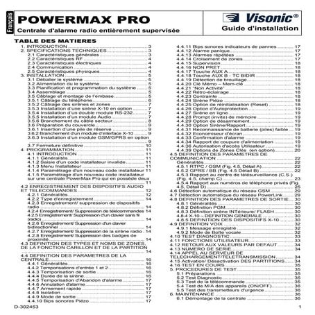 Visonic KP-250 PG2 Clavier bidirectionnel sans fil 2 voies pour système Vismaster Powermaster