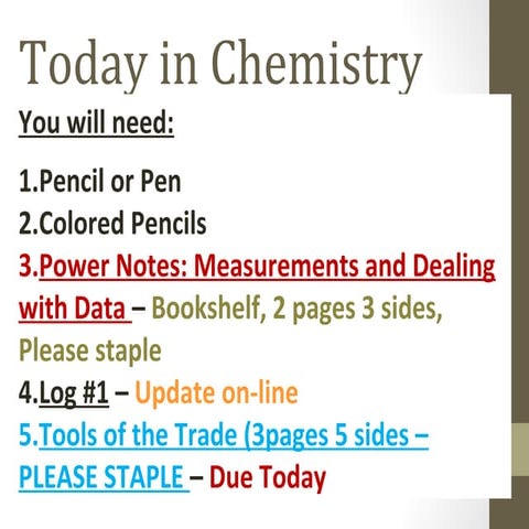 Power Notes:   Measurements and Dealing with Data