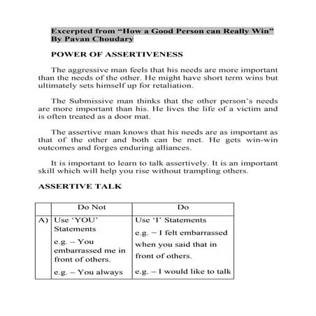 Power of Assertiveness