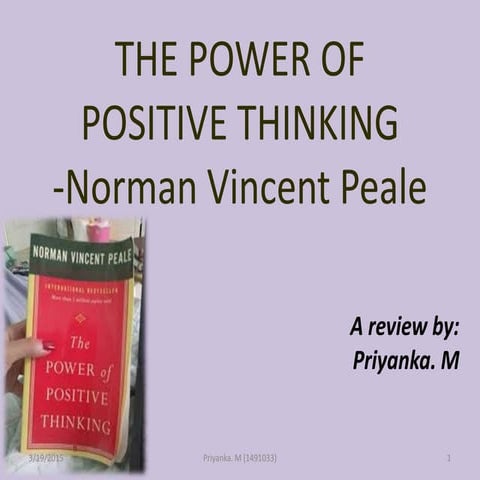 Power of positive thinking  norman vincent