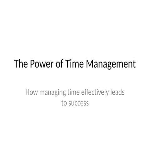 Time Management | PPTX