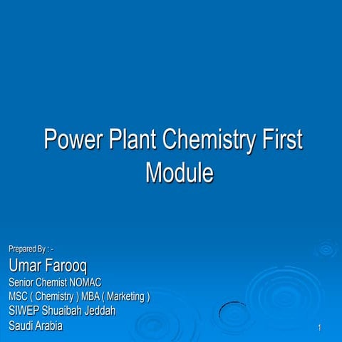 Power plant chemistry  ( External Water Treatment  )