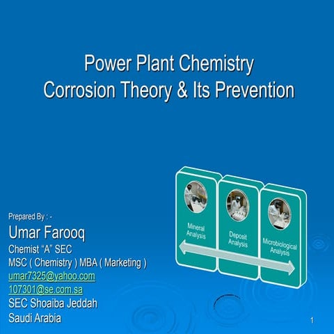Power plant chemistry corrosion theory and its prevention
