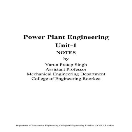 Power plant engineering unit 1 by Varun Pratap Singh