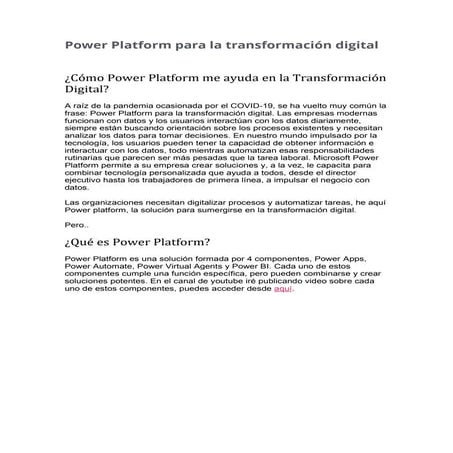 Power platform para la transformación digital
