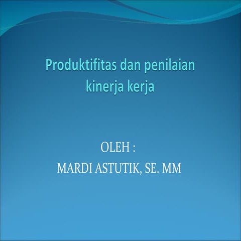 Power poin 8 produktifitas & prestasi kerja