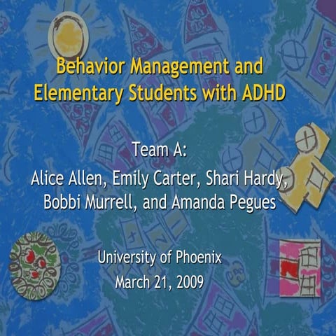 Behavior management and elementary students with ADHD