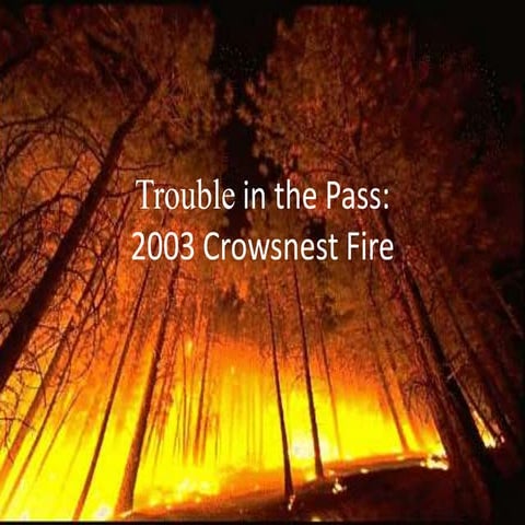 Trouble in the Pass:2003 Crowsnest Fire