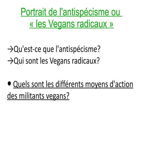 L'activisme vegan