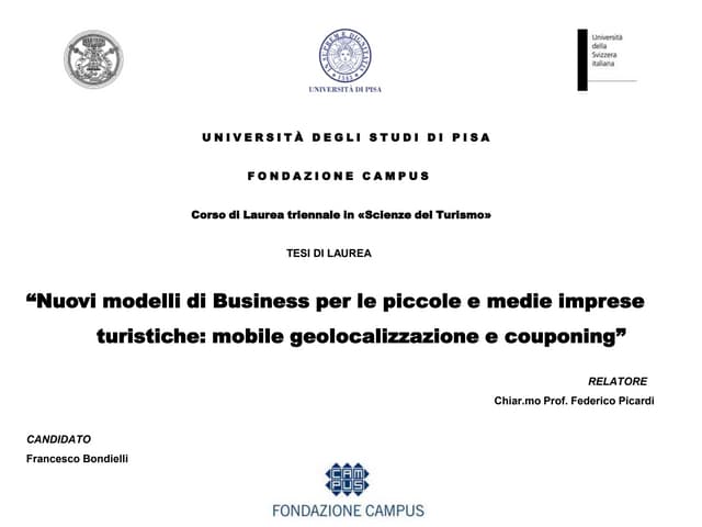 Laurea "Scienze del Turismo"